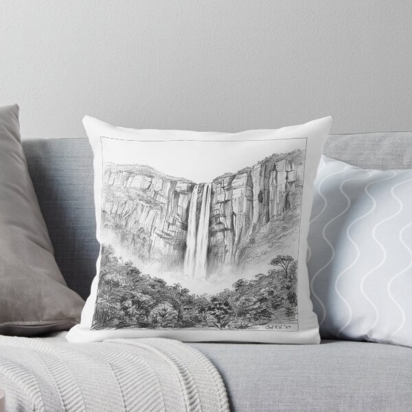 Item preview, Artistic sketch based on a photo I took at Angel Falls, Venezuela designed and sold by venezuelaprintglobal.