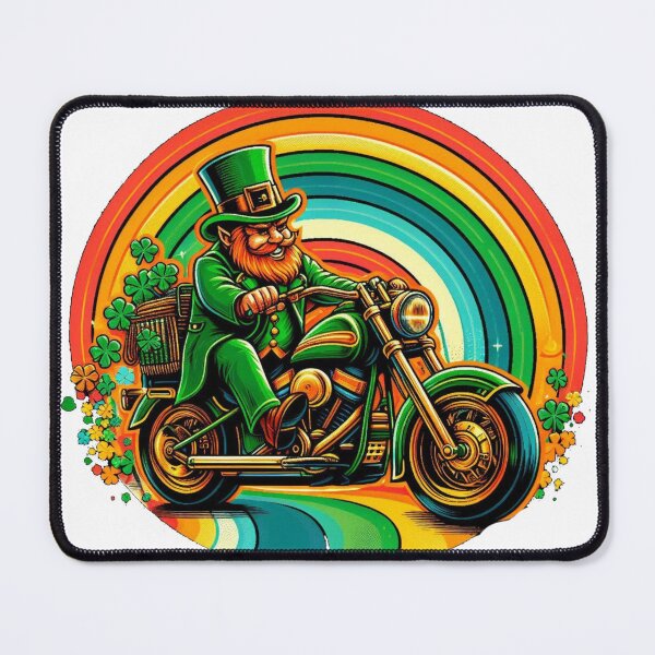 Item preview, St Patrick's Day Biking Leprechaun Graphic Design designed and sold by AIClothingUK.