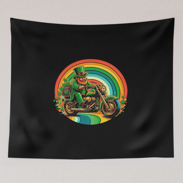 Item preview, St Patrick's Day Biking Leprechaun Graphic Design designed and sold by AIClothingUK.