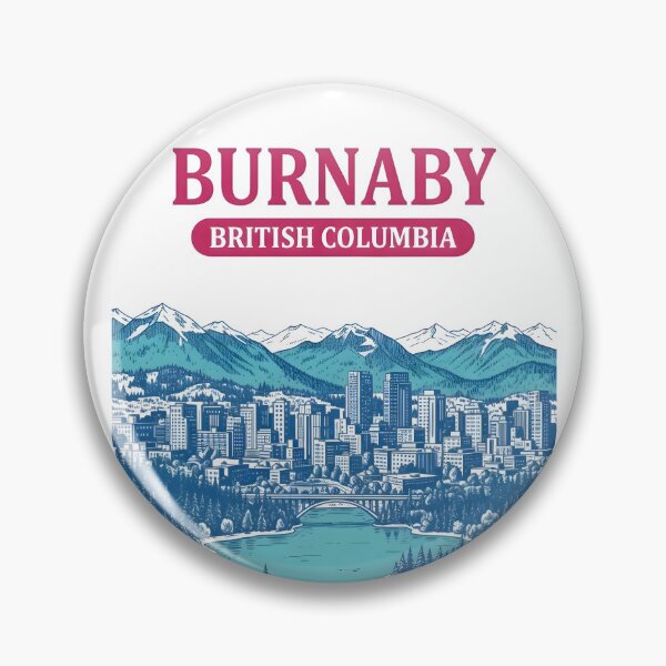 Item preview, Burnaby BC Canada Cute Realistic Blue Skyline Citscape designed and sold by HowToCanadian.