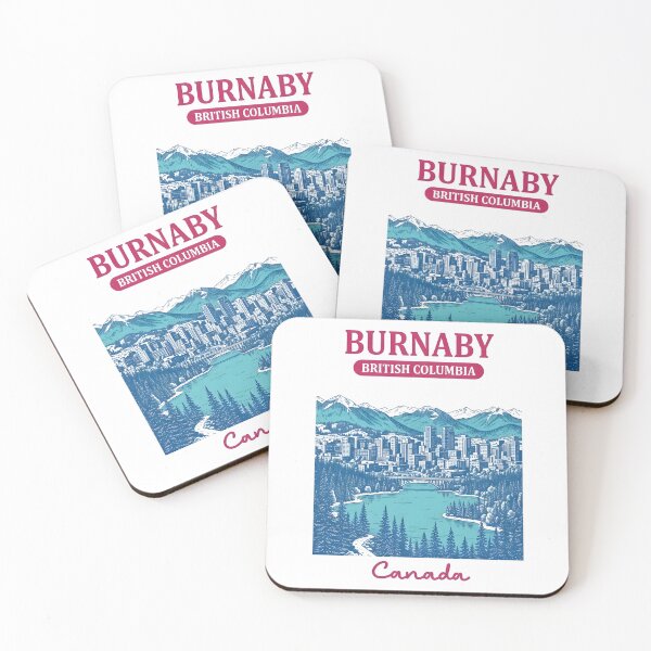 Item preview, Burnaby BC Canada Cute Realistic Blue Skyline Citscape designed and sold by HowToCanadian.