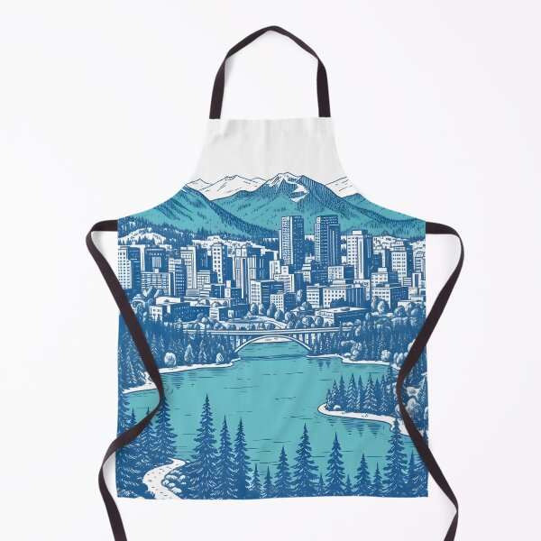 Item preview, Burnaby BC Canada Cute Realistic Blue Skyline Citscape designed and sold by HowToCanadian.