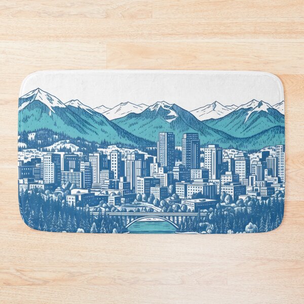 Item preview, Burnaby BC Canada Cute Realistic Blue Skyline Citscape designed and sold by HowToCanadian.