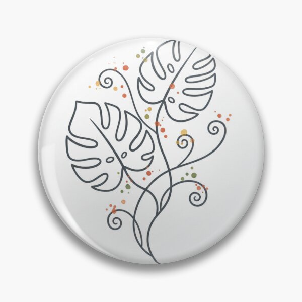 Item preview, Monstera line art with watercolor splashes designed and sold by KromaNauta.