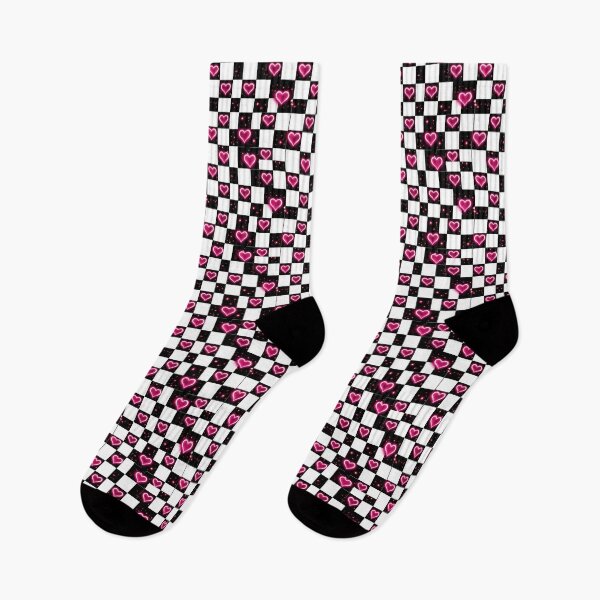 Item preview, Checkered Flag Pixel Fun Pink Hearts designed and sold by ChristinasMess.
