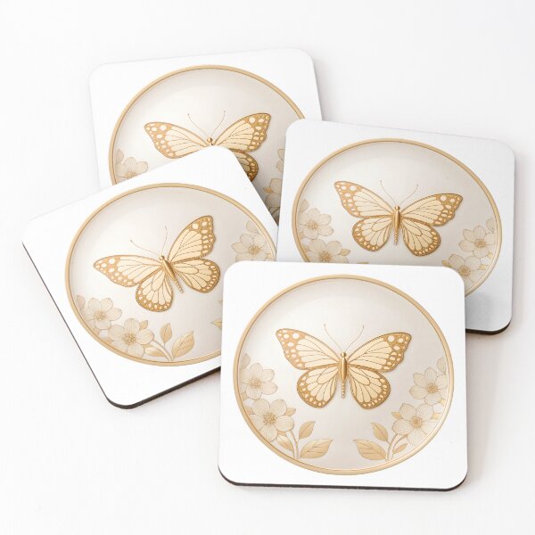 Item preview, Elegant golden butterfly on decorative plate with flowers designed and sold by Creative88Art.