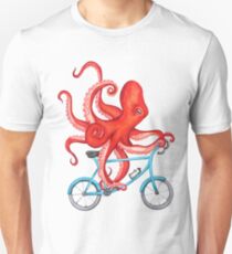 Radfahren Octopus, der Chlotes läuft Slim Fit T-Shirt