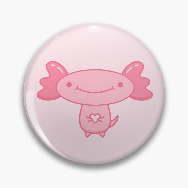 Item preview, Kawaii Axolotl with Heart Pink Aesthetic Cute Illustration designed and sold by DrawnByAllu.