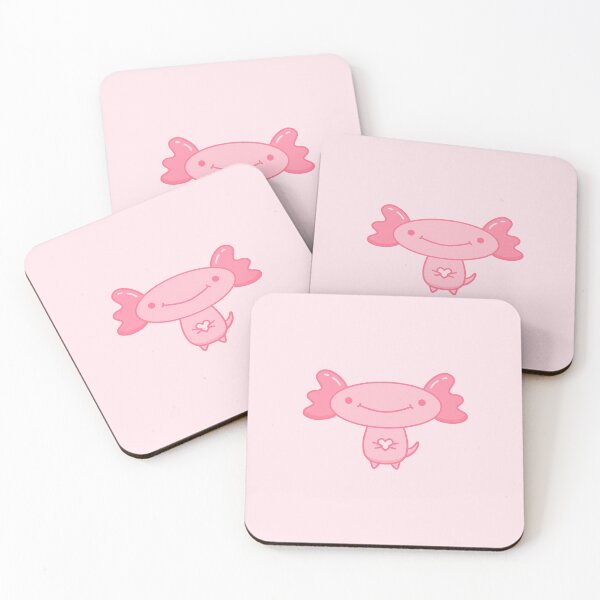 Item preview, Kawaii Axolotl with Heart Pink Aesthetic Cute Illustration designed and sold by DrawnByAllu.