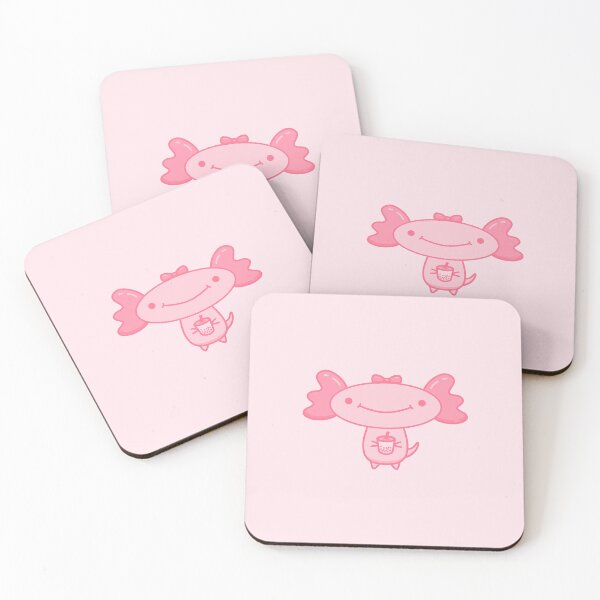 Item preview, Kawaii Axolotl Coquette Bow and Boba Cute Illustration designed and sold by DrawnByAllu.