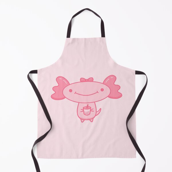 Item preview, Kawaii Axolotl Coquette Bow and Boba Cute Illustration designed and sold by DrawnByAllu.