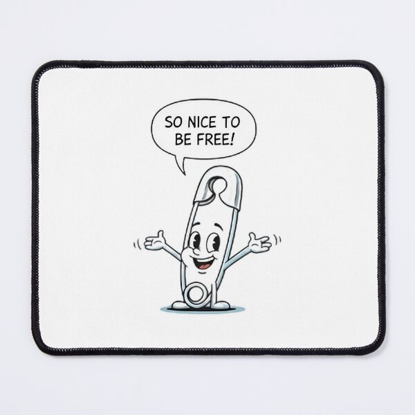 Item preview, So Nice To Be Free Safety Pin Cartoon designed and sold by Lovely Elen.