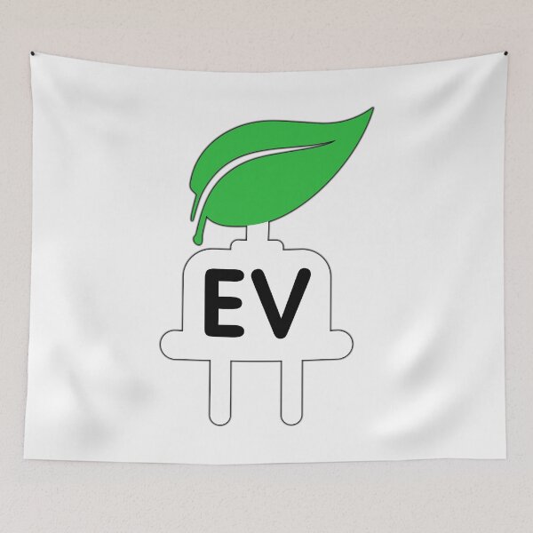 Item preview, Ev plug green Leaf  Decal vinyl for electric vehicle  car designed and sold by ramwebroom.