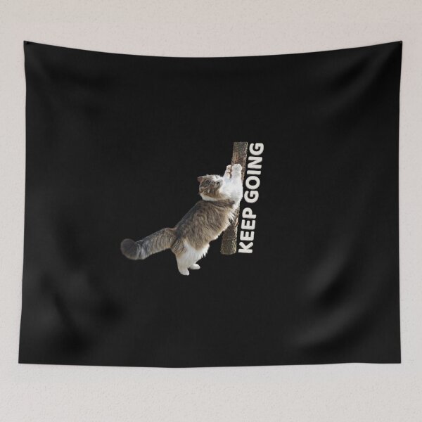 Item preview, Keep Going – Motivational Cat Climbing Design designed and sold by MB-CatPrints.