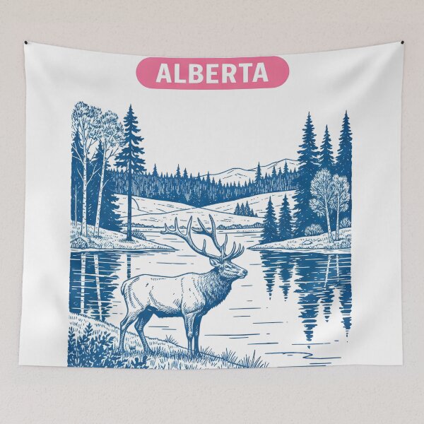 Item preview, Elk Island National Park Alberta Pastel Landscape Wildlife  designed and sold by HowToCanadian.