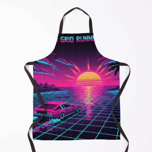 Item preview, NEON GRID RUNNERS 80s Car Synthwave Pixel Art designed and sold by BlissHalo.