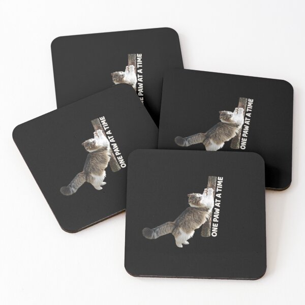 Item preview, One Paw at a Time – Motivational Cat Climbing Design designed and sold by MB-CatPrints.