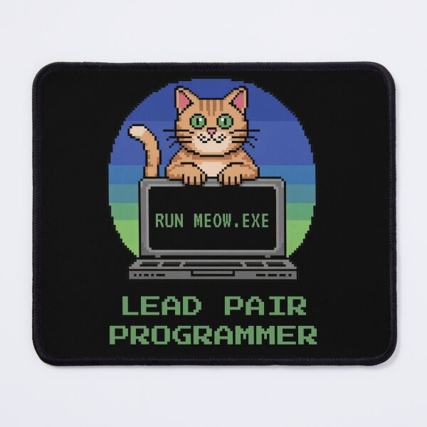 Item preview, Lead Pair Programmer - Funny Retro Pixel Art Cat Coder designed and sold by Artur-GrafiTee.