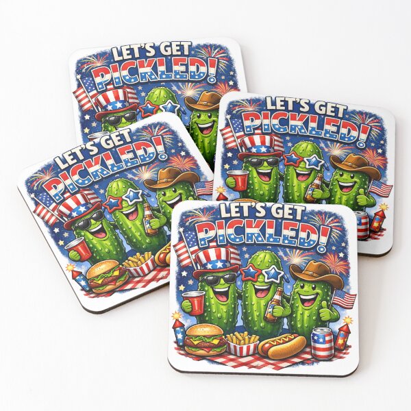 Item preview, Funny Pickles Party – Cartoon Sticker, T-Shirt & Print designed and sold by HubCreates.