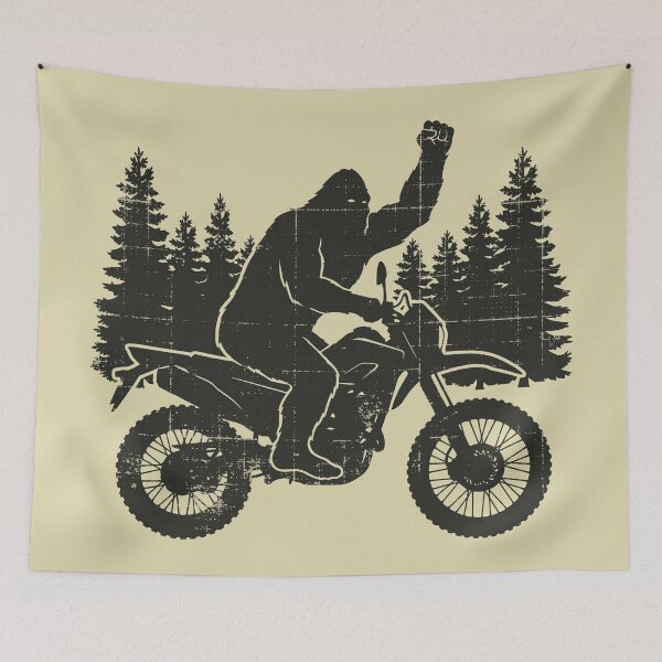 Item preview, Bigfoot Sasquatch Biker Distressed Motorcycling Cryptid designed and sold by Y-Vibes.