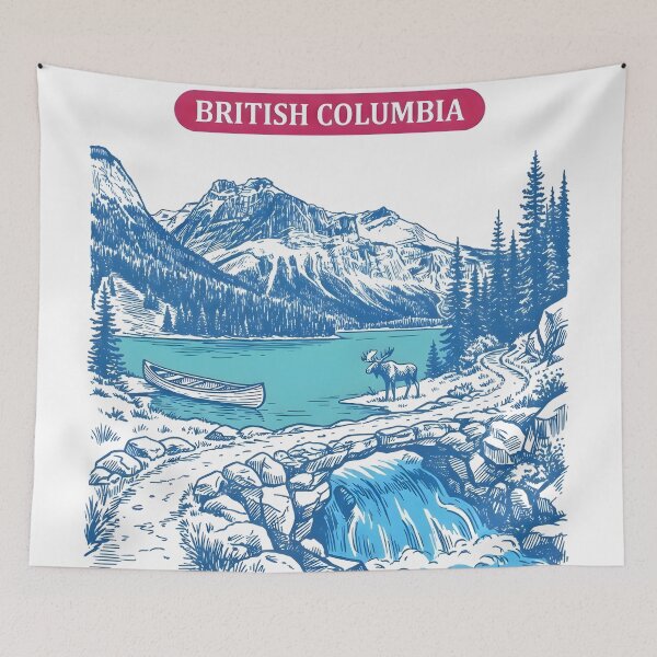Item preview, Yoho National Park British Columbia Pastel Landscape Moose designed and sold by HowToCanadian.