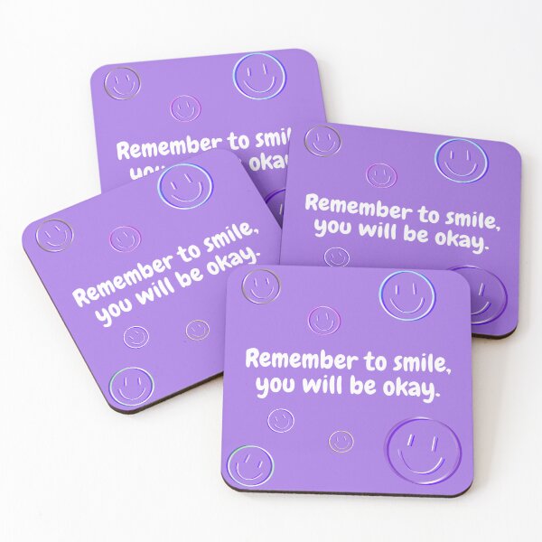 Item preview, Remember To Smile, You Will Be Okay Motivation Stickers Prints Posters Wall Art Magnet Home Coffee Cup Decoration TShirt Stationary Notebook Magnet Hat Kitchen Work School Office Redbubble Shop designed and sold by Saritas Boutique Shop.