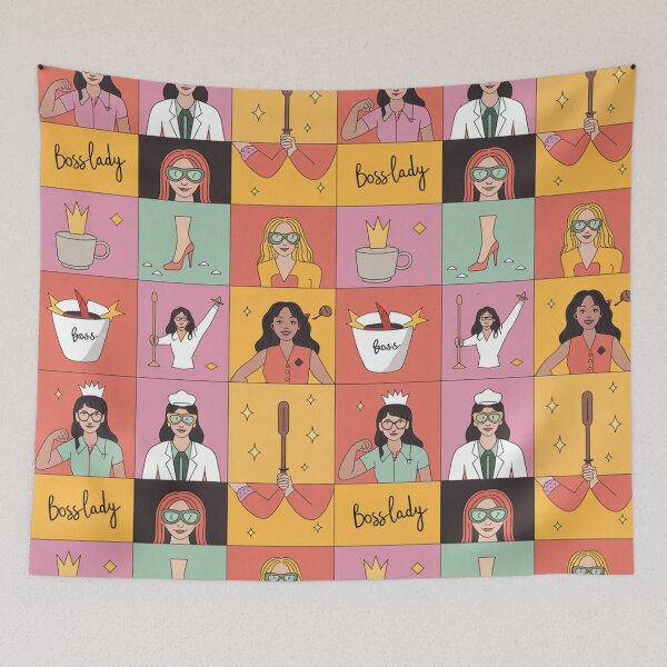 Item preview, Boss Lady Grid Pattern – Empowered Women Colorful Celebration   designed and sold by Midnight Veil Designs.