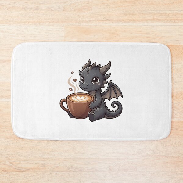 Item preview, Cute Dark Grey Coffee Dragon – Baby Dragon Latte Art Illustration designed and sold by Reminixi.