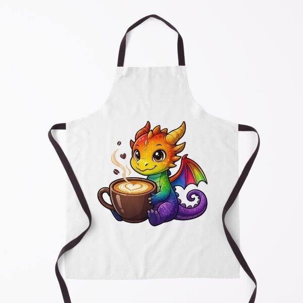 Item preview, Rainbow Coffee Dragon – Colorful Cute Baby Dragon Latte Art designed and sold by Reminixi.