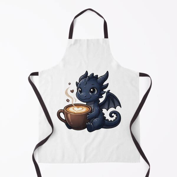 Item preview, Blue Coffee Dragon – Cute Baby Dragon Holding Latte designed and sold by Reminixi.