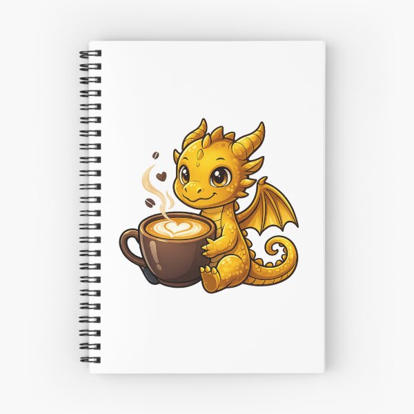 Item preview, Golden Coffee Dragon – Cute Baby Dragon with Latte designed and sold by Reminixi.