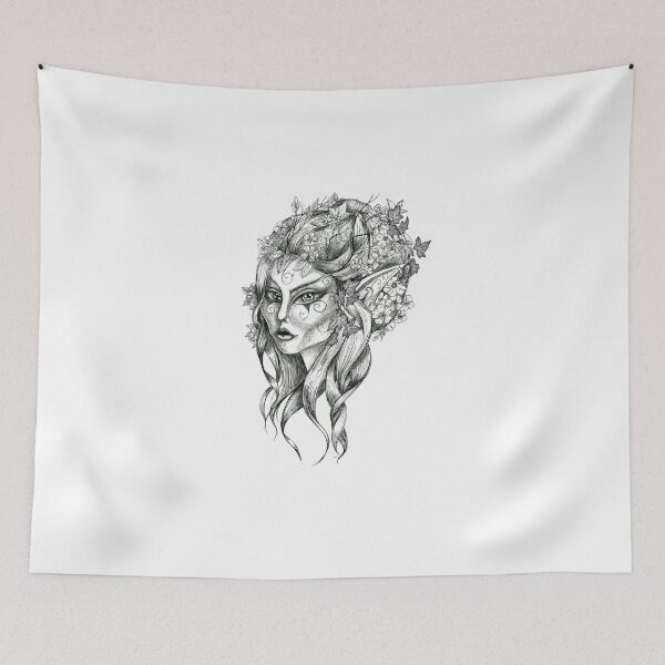 Item preview, Fantasy fae with flowers in her hair designed and sold by TraceyEvansArt.