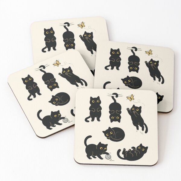 Item preview, Six Black Cats Playful Kitten Feline Lover designed and sold by Y-Vibes.