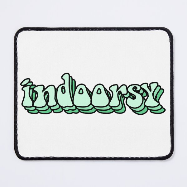 Item preview, Indoorsy Mint Bubble Lettering Sticker – Cute Introvert Aesthetic designed and sold by backwoodsdsgn.