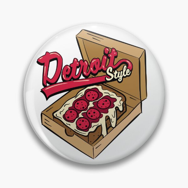 Item preview, Detroit-Style Pizza in box Sports logo style with square pan pizza  designed and sold by Jdawnink.