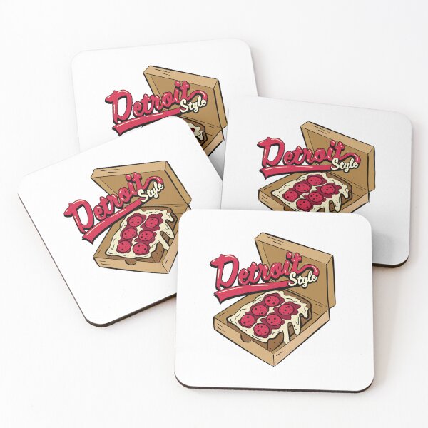 Item preview, Detroit-Style Pizza in box Sports logo style with square pan pizza  designed and sold by Jdawnink.