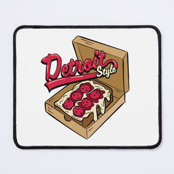 Item preview, Detroit-Style Pizza in box Sports logo style with square pan pizza designed and sold by Jdawnink.