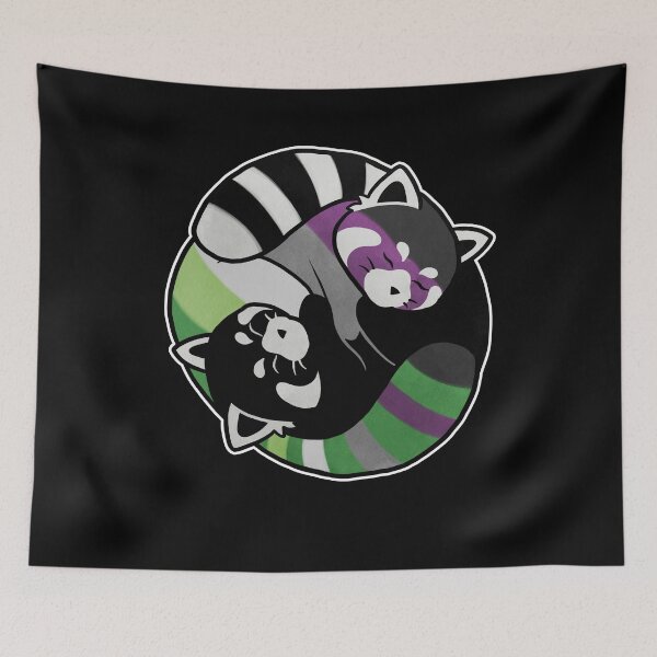 Item preview, Aroace Red Panda Yin Yang LGBT Asexual Aromantic Pride Flag designed and sold by Clara Hollins.
