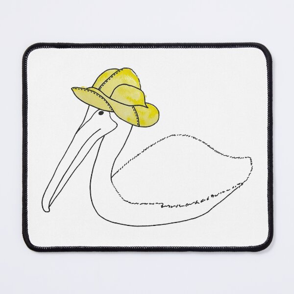 Item preview, Outline of Pelican with Bright Yellow Sou'wester Hat designed and sold by CoastalCaptures.
