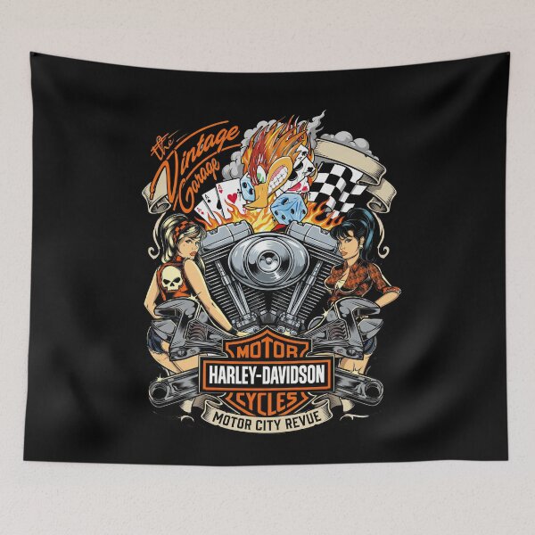 Item preview, Harley Davidson Skull and Pistons Graphic Design designed and sold by enzoade.