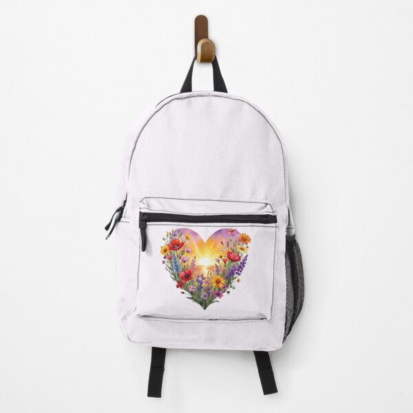Item preview, Sunset Bloom Heart – Watercolor Wildflowers designed and sold by PixelQ.