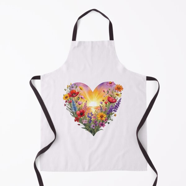Item preview, Sunset Bloom Heart – Watercolor Wildflowers designed and sold by PixelQ.