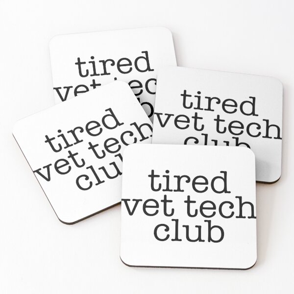 Item preview, Tired Vet Tech Club Sticker – Veterinary Technician Life Humor designed and sold by backwoodsdsgn.