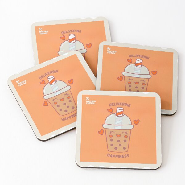 Item preview, Delivering Happiness – Adorable Boba Tea Art designed and sold by Future Past Co. .
