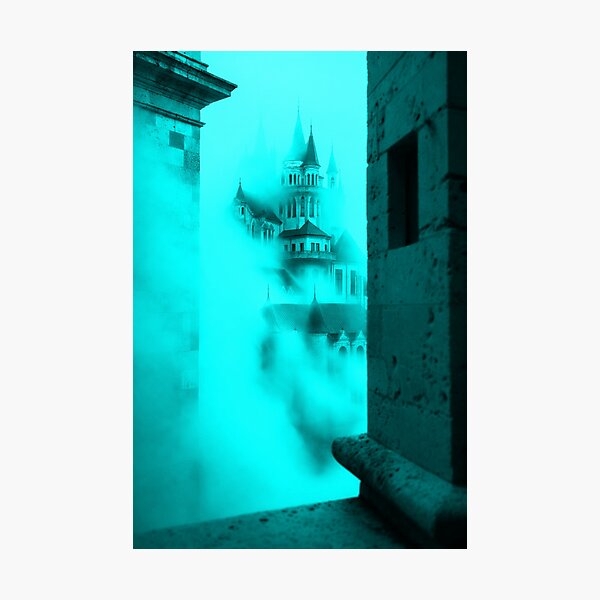 Item preview, castle in teal designed and sold by Zombie-Shirts.