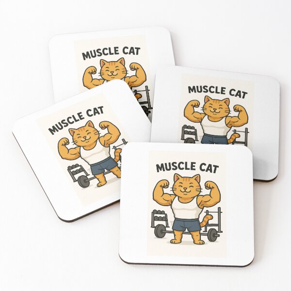 Item preview, Muscle Cat – Cute Buff Gym Kitty Cartoon designed and sold by DesignWerkz.