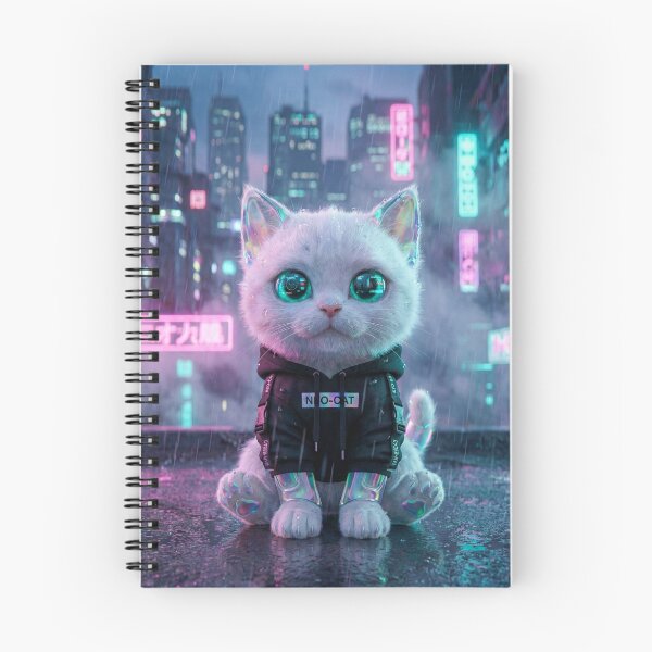 Item preview, Cyber-Nya: Kawaii Cyberpunk Techwear Kitten in Neo-Tokyo designed and sold by Keo Store.
