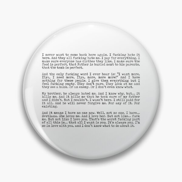 Item preview, Ilya's full Russian monologue - Heated Rivalry quote, Ilya Rozanov, Shane Hollander, Hollanov, I'll believe in anything designed and sold by RosefinchArt.