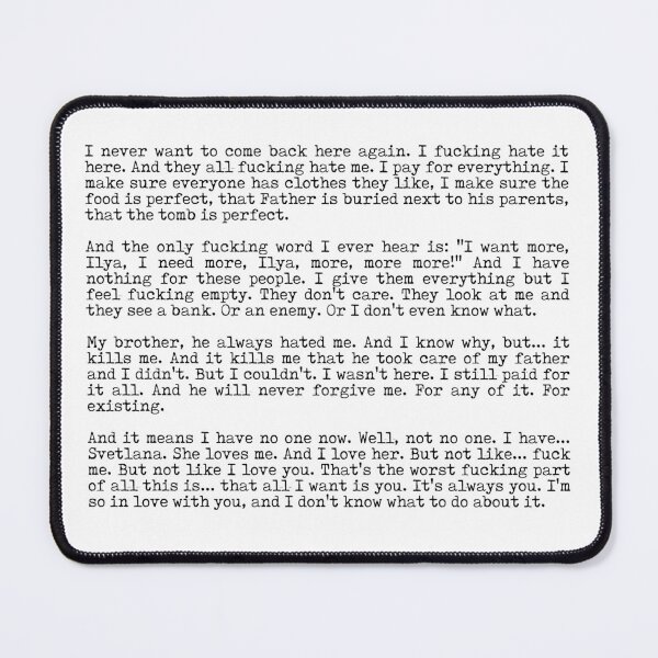 Item preview, Ilya's full Russian monologue - Heated Rivalry quote, Ilya Rozanov, Shane Hollander, Hollanov, I'll believe in anything designed and sold by RosefinchArt.