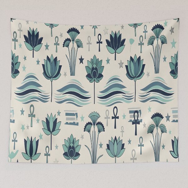 Item preview, Nile Star Garden Pattern — Lotus & Ankh Icons designed and sold by zamew.